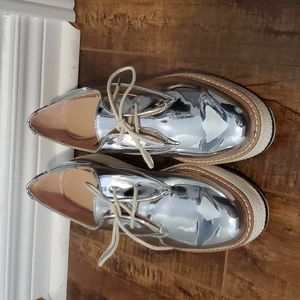 Zara Metallic Oxford shoes